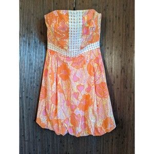 Lily Pulitzer Strapless Regency Bubble Hem Dress: Size 0